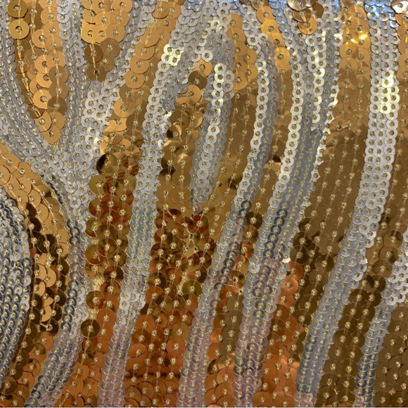 Costa Blanca X Gold and Silver Sequinned Clutch - Picture 3 of 12